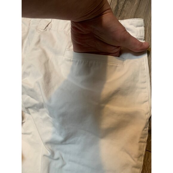 L.L. Bean Women’s 16 Petite Cream Cotton OXK49 Cropped Pants Tiny Stain - Picture 5 of 7